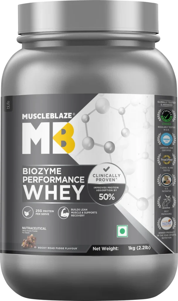 MUSCLEBLAZE Biozyme Performance Whey 1 kg Chocolate Hazelnut
